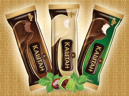„Kaschtan (Kastanie)“ - neue Verpackung - Nachrichten - Khladoprom Ice Cream Factory